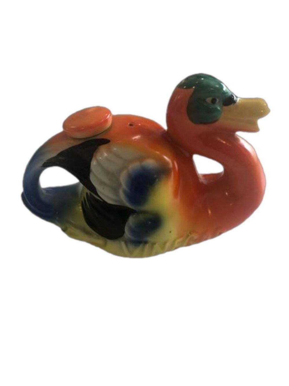 W. Goebel Duck Vinegar Cruet  Bavaria vintage ceramic colorful incised mark